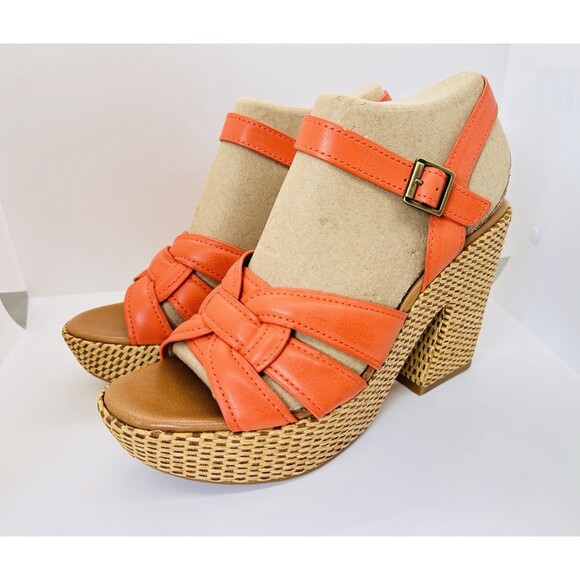 KORKS Womens DEE Orang Buckle Block Heels 8 Coastal Cowgirl OSU Team Spirit NFL - Picture 1 of 11